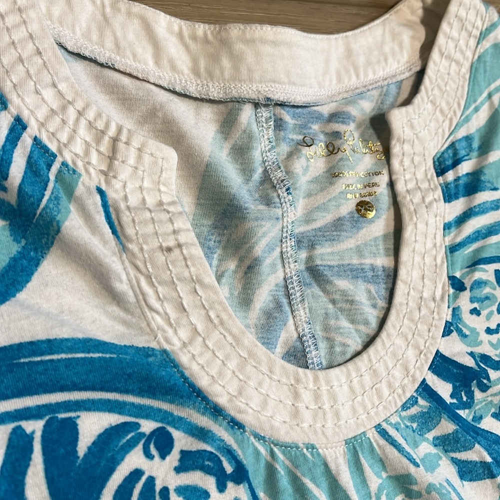 Lilly Pulitzer Marlina Sea Ruffles Dress Blue & White 3/4 Sleeve Size XS Pima Co - Picture 6 of 9